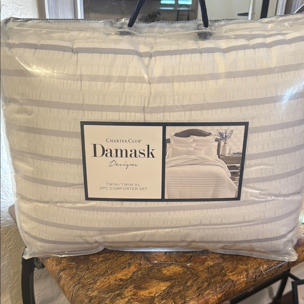 Charter Club Damask Designs Twin/Twin XL Comforter Set White- Gray